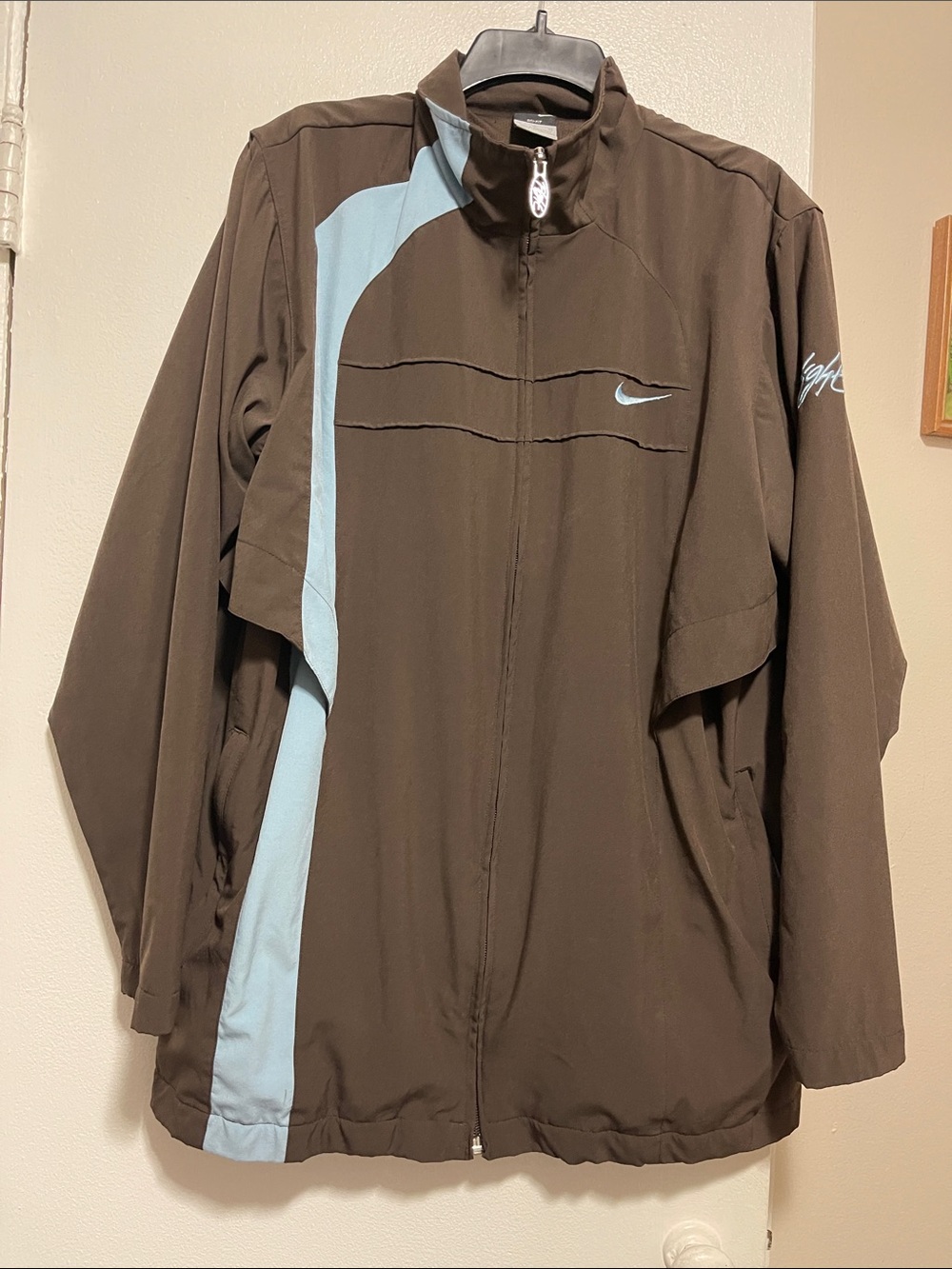 Nike Flight Brown and Light Blue Track Jacket Men’s M L